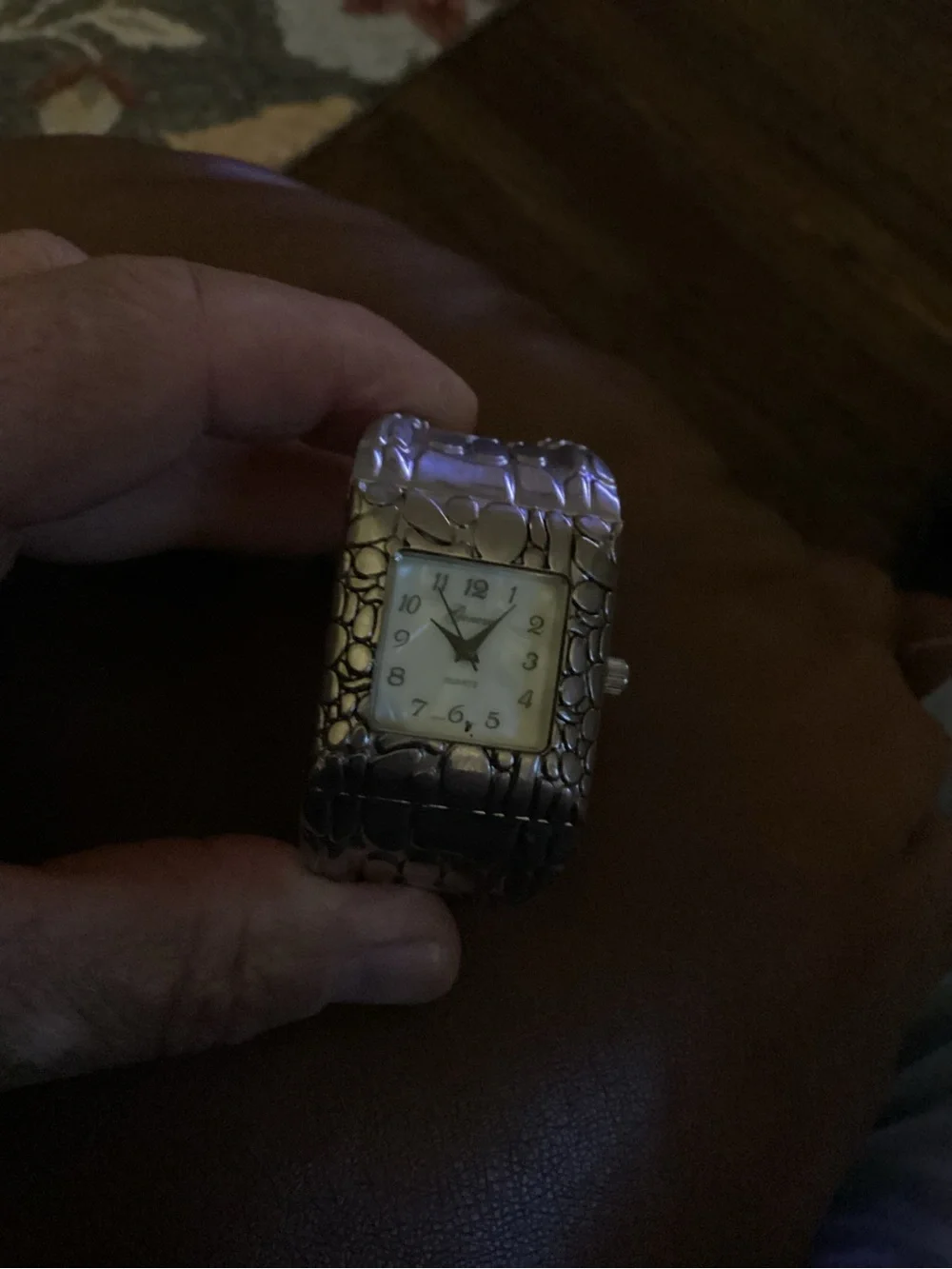 Silver Textured Bracelet Watch - Quartz Analog